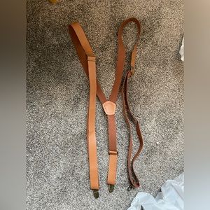 Brown Leather Suspenders